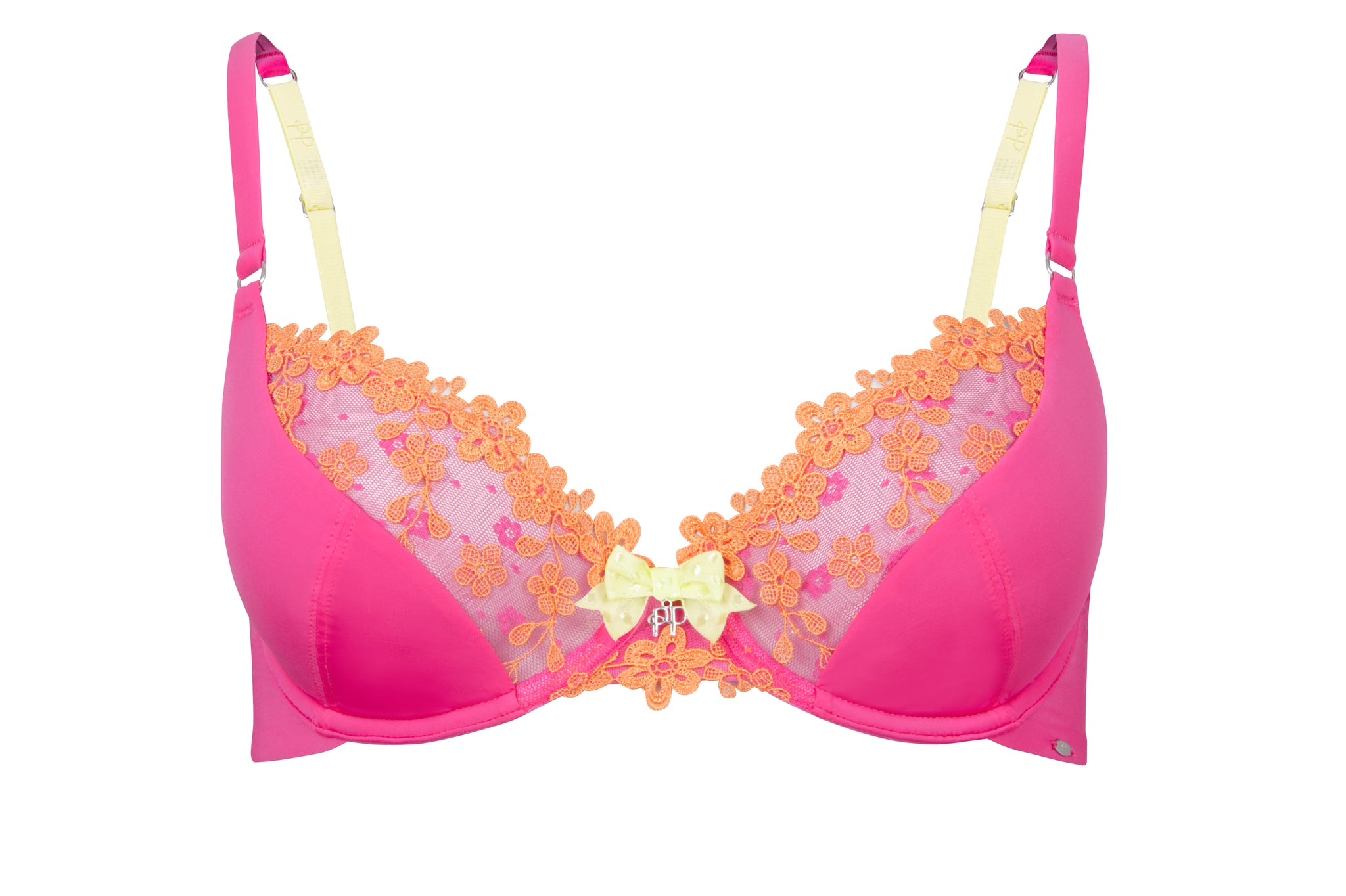 Embroidered Bra - Pink - Cara Mia Lingerie
